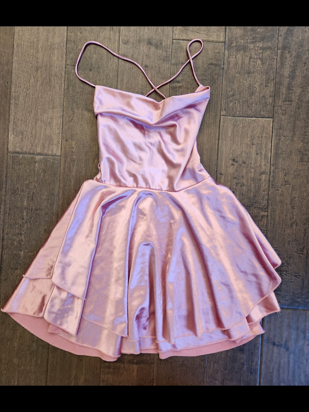 Shein Pink Barbie Corset Cowl Neck Satin Mini Dress Size Small